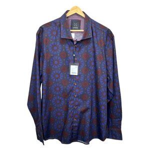 Stones Floral Print Button Down  Shirt